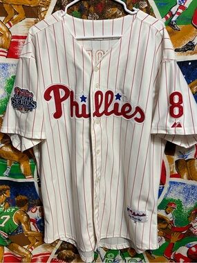 Philadelphia Phillies Shane Victorino World Series Champions Baseball Jersey